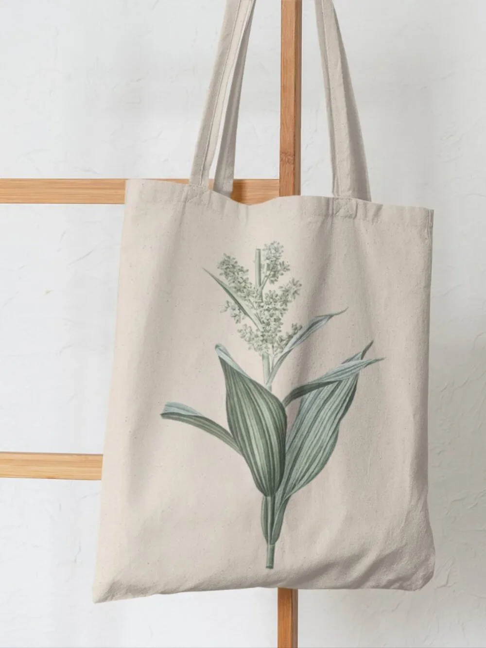 Broad-Leaved Helleborine Vintage Floral Print Graphic Canvas Tote Bag